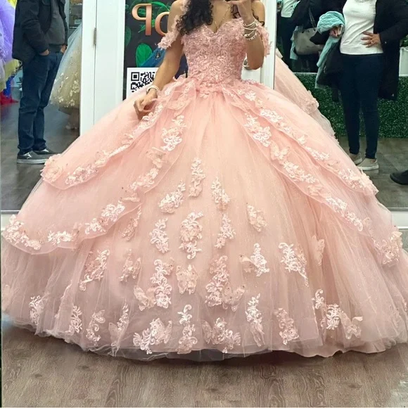 pink sweet sixteen dresses sweetheart tulle long prom gown, pink 16 dress  toptby Glitter Tulle Off Shoulder Pink Sweet 16